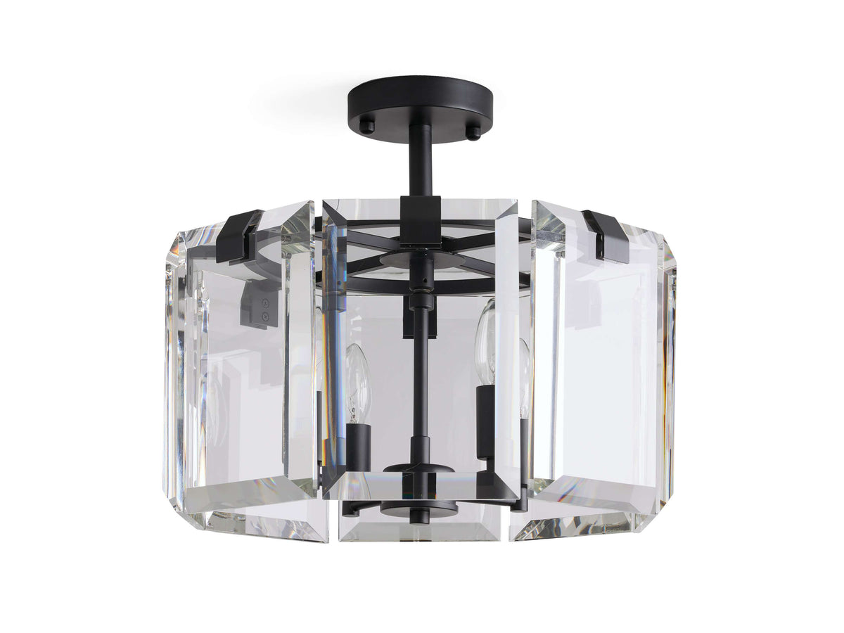 Amaya Luxe Crystal Round Flush Mount
