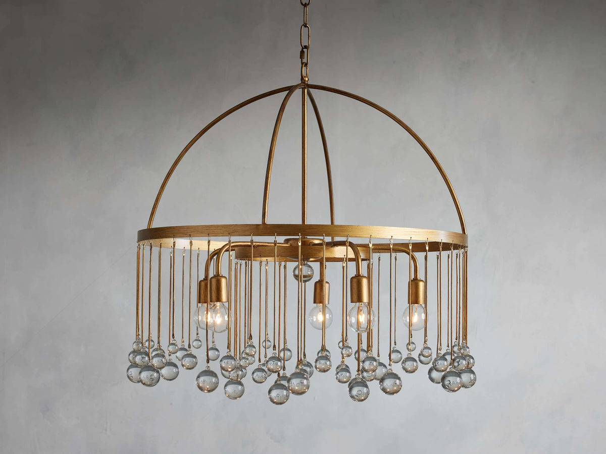 Aubrey Crystal Ball Tiered Round Chandelier