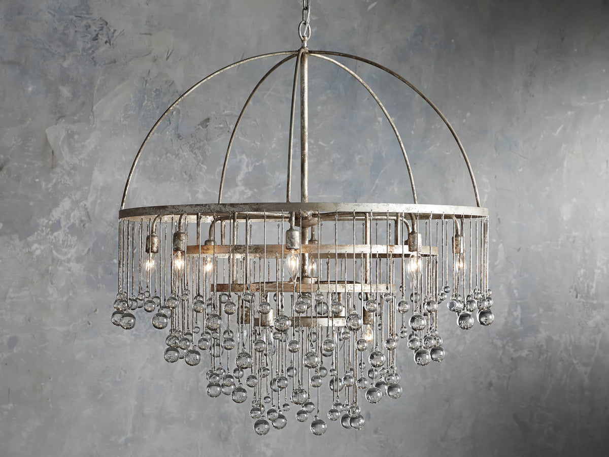 Aubrey Crystal Ball Tiered Round Chandelier