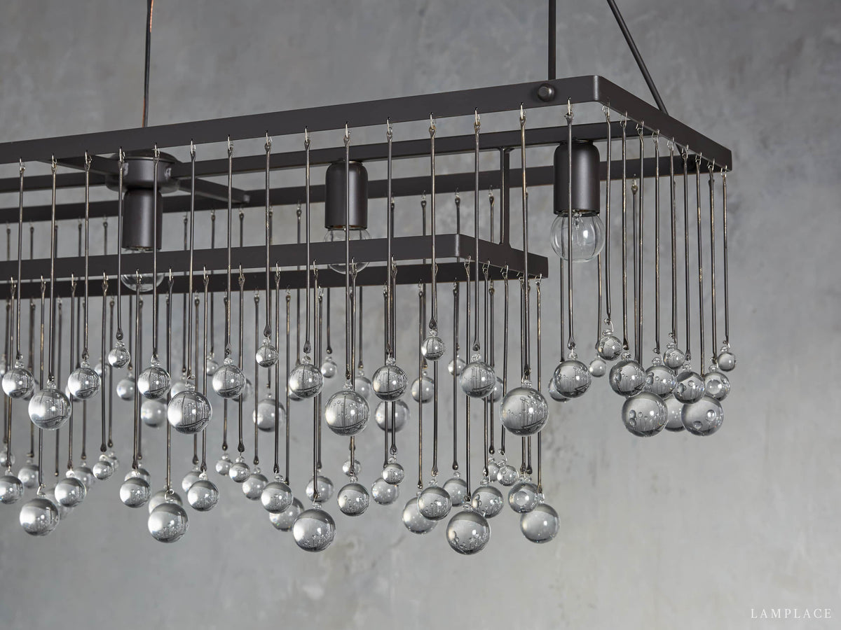 Aubrey Crystal Ball Rectangular Chandelier