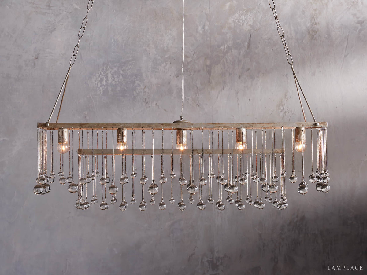 Aubrey Crystal Ball Rectangular Chandelier