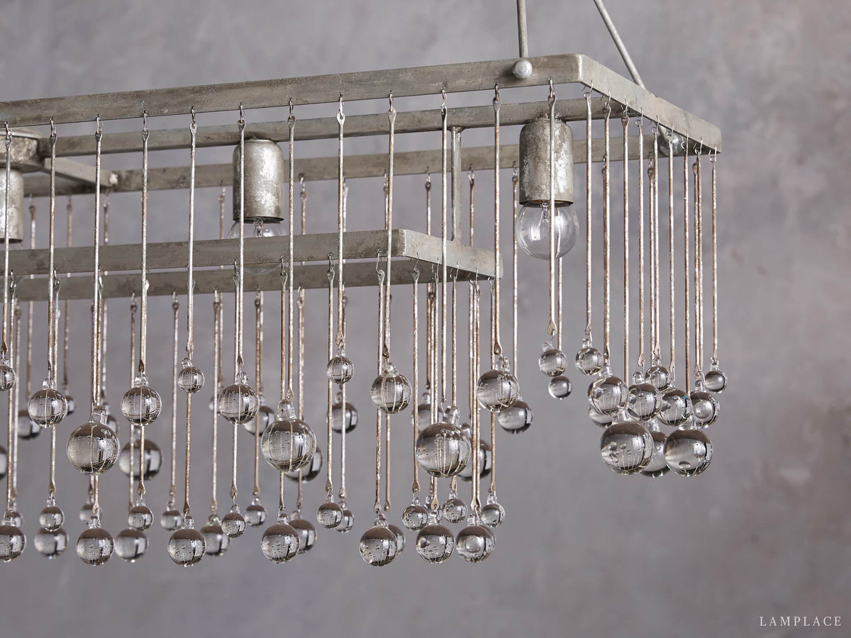 Aubrey Crystal Ball Rectangular Chandelier