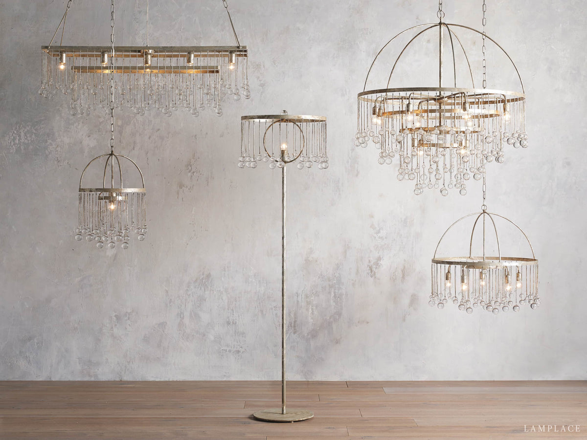 Aubrey Crystal Ball Rectangular Chandelier