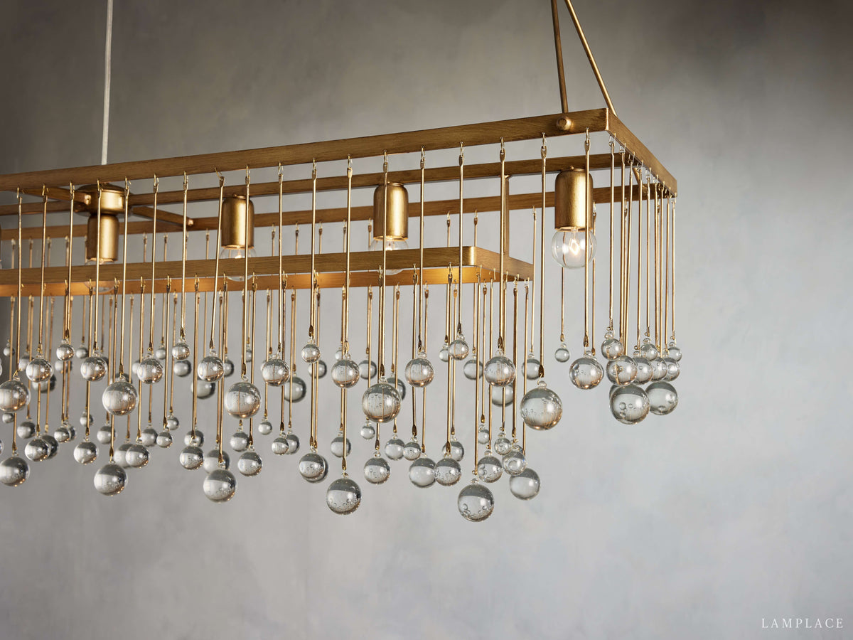 Aubrey Crystal Ball Rectangular Chandelier