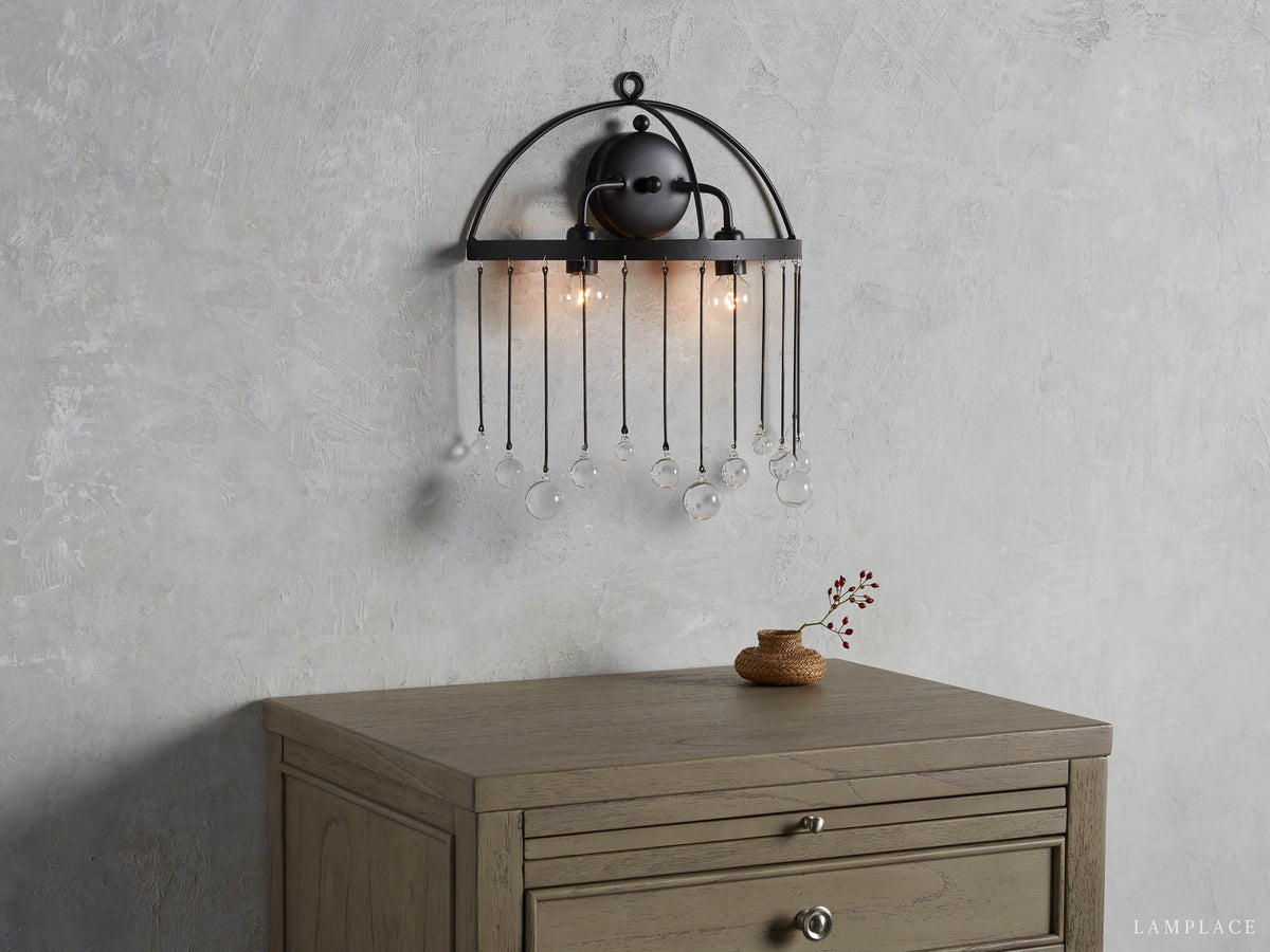 Aubrey Crystal Ball Wall Sconce