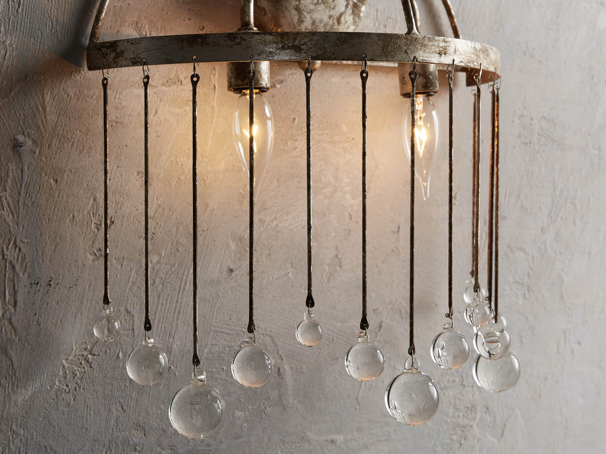 Aubrey Crystal Ball Wall Sconce
