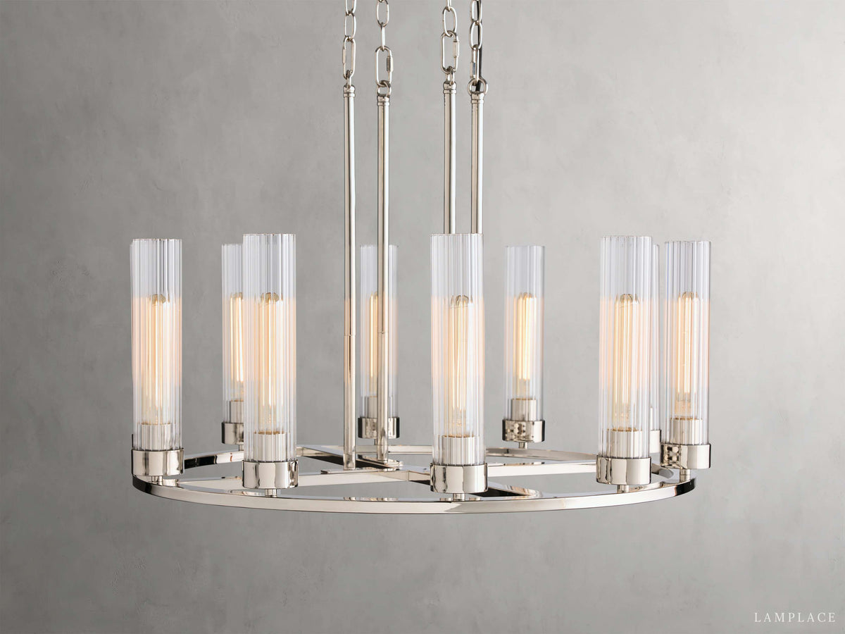 Andreas Modern Glass Round Chandelier