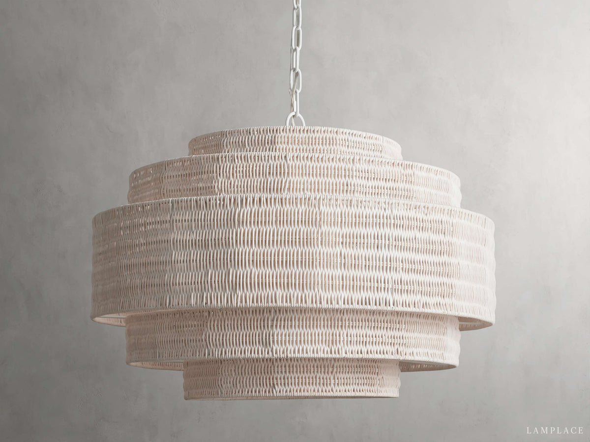 Paloma Handcrafted Rattan Tiered Chandelier