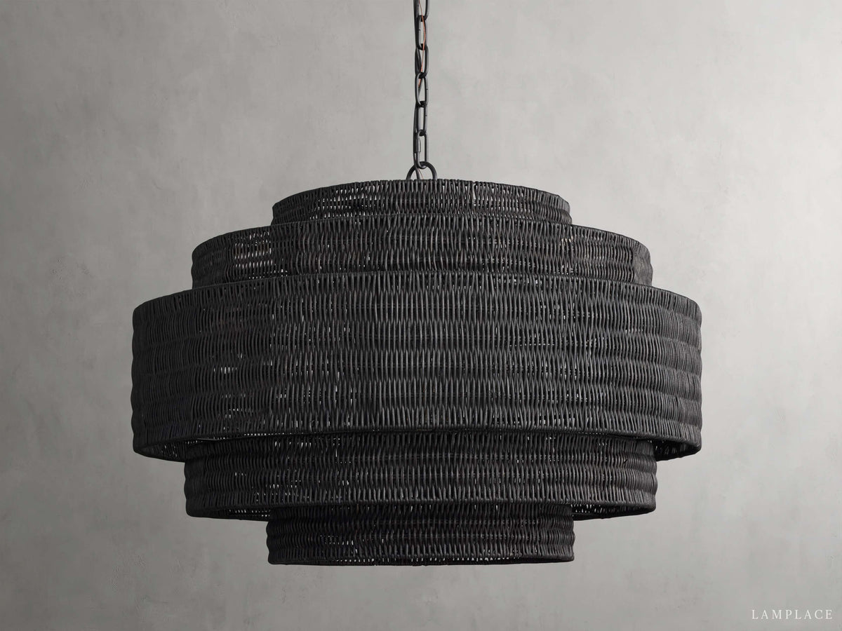 Paloma Handcrafted Rattan Tiered Chandelier