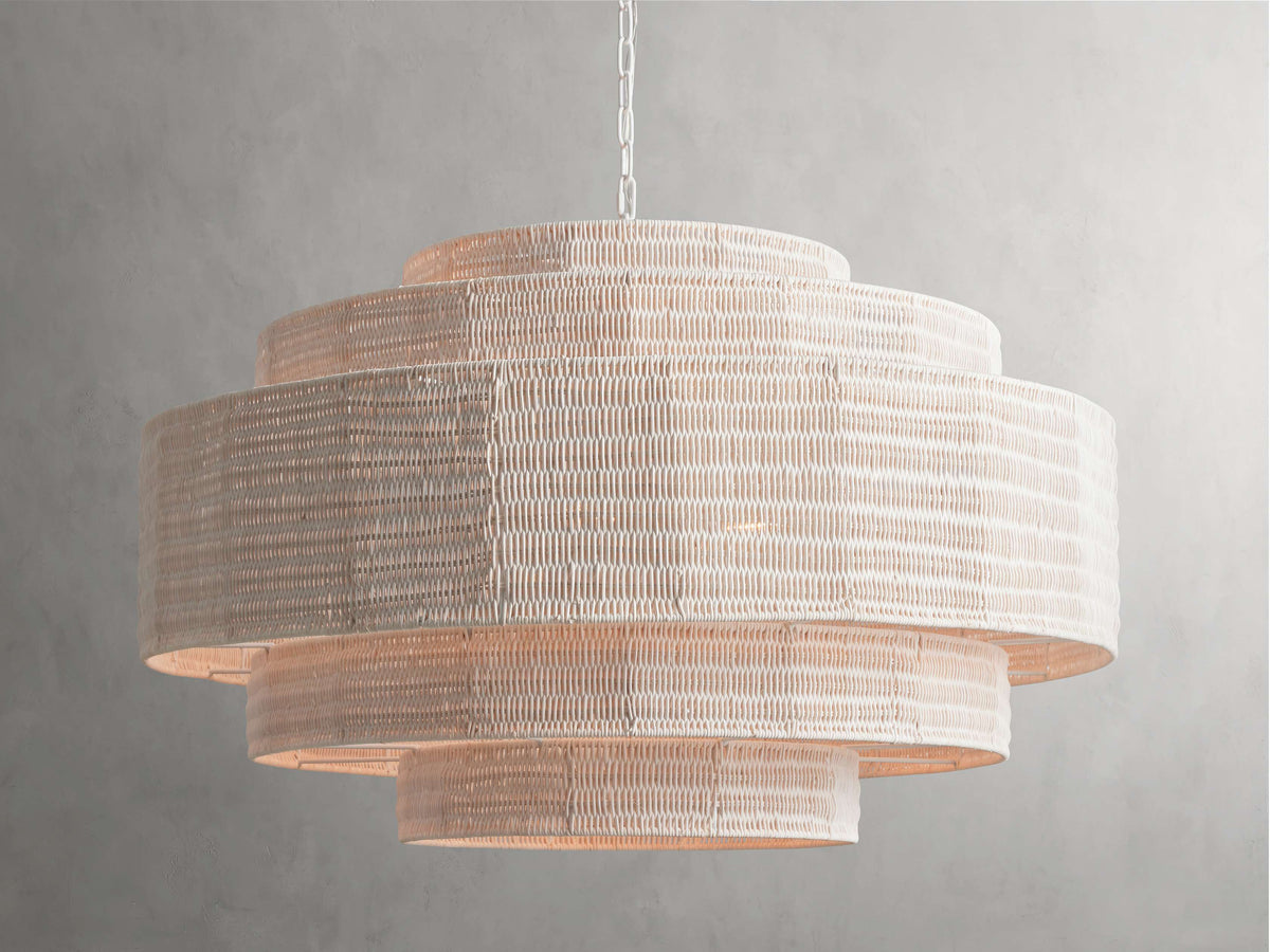 Paloma Handcrafted Rattan Tiered Chandelier