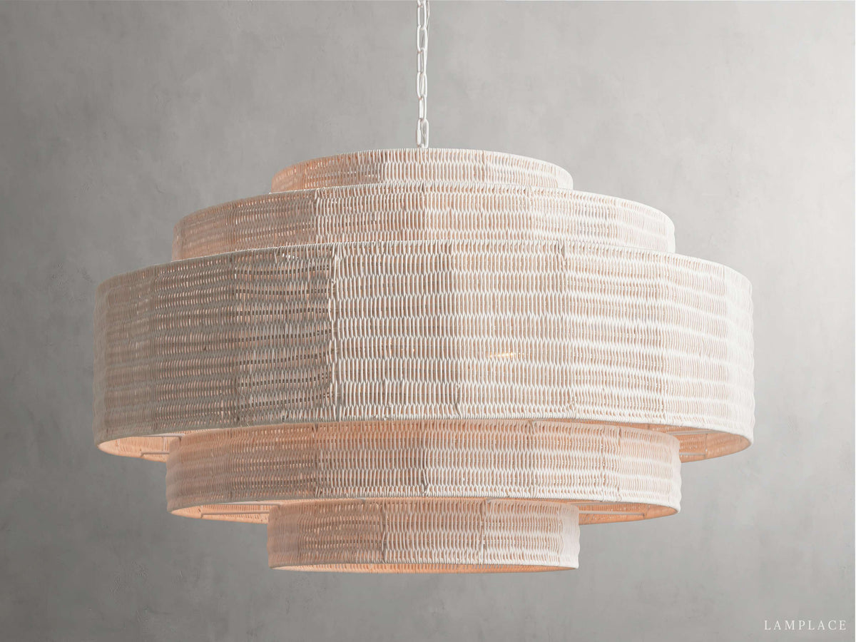 Paloma Handcrafted Rattan Tiered Chandelier