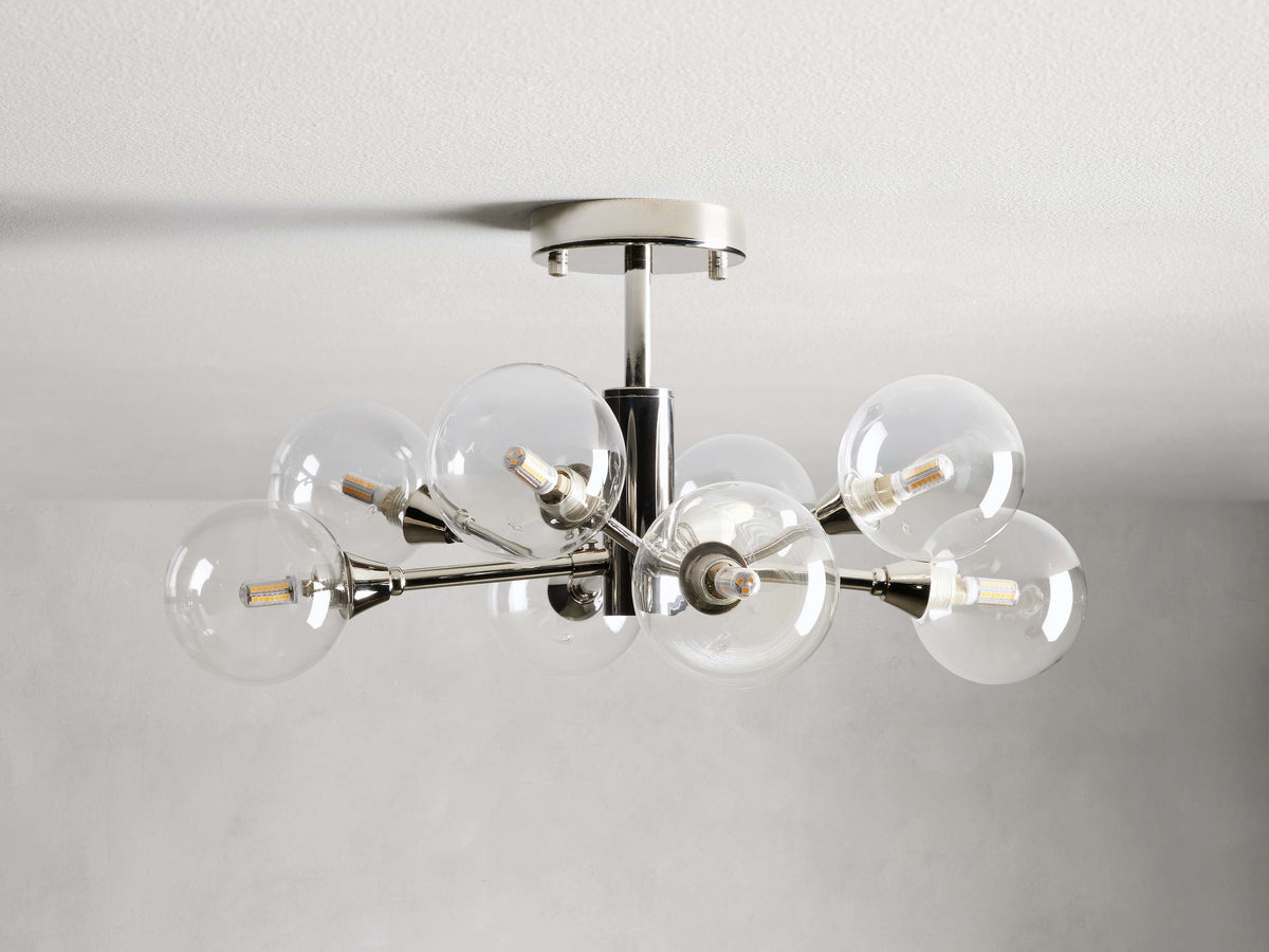 Apollo Modern Glass Ball Flush Mount