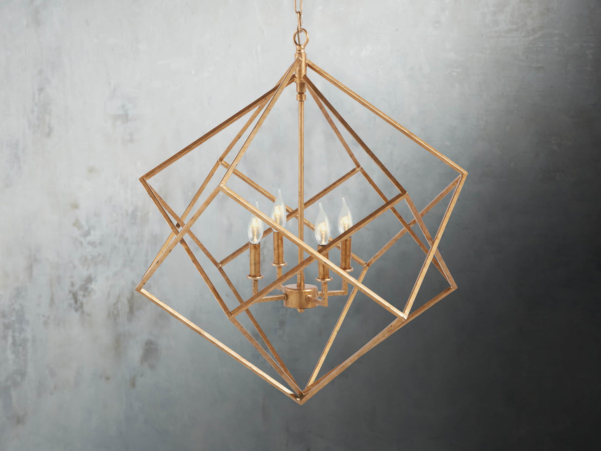 Geode Minimalist Geometric Frame Chandelier 30"
