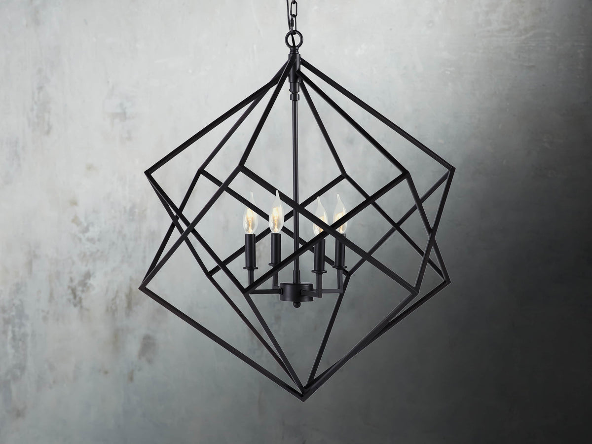Geode Minimalist Geometric Frame Chandelier 30"