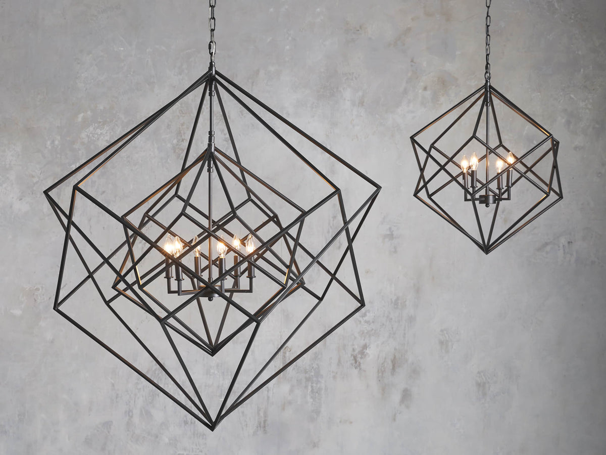 Geode Minimalist Geometric Frame Chandelier 30"