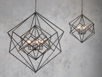 Geode Minimalist Geometric Frame Chandelier 30"