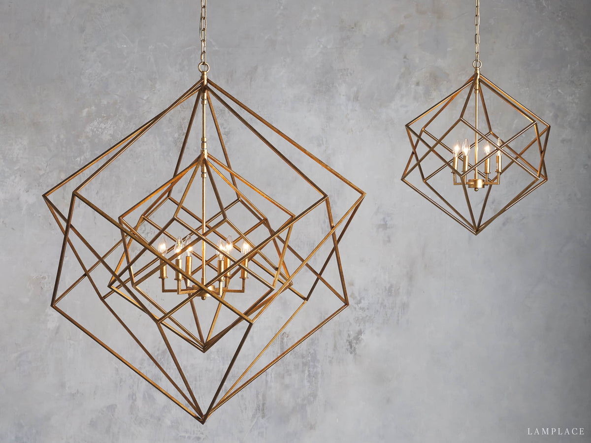 Geode Minimalist Geometric Frame Chandelier