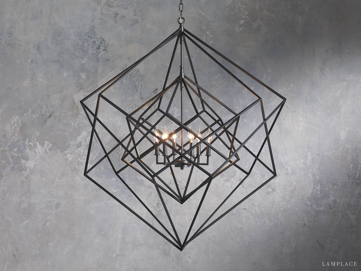 Geode Minimalist Geometric Frame Chandelier