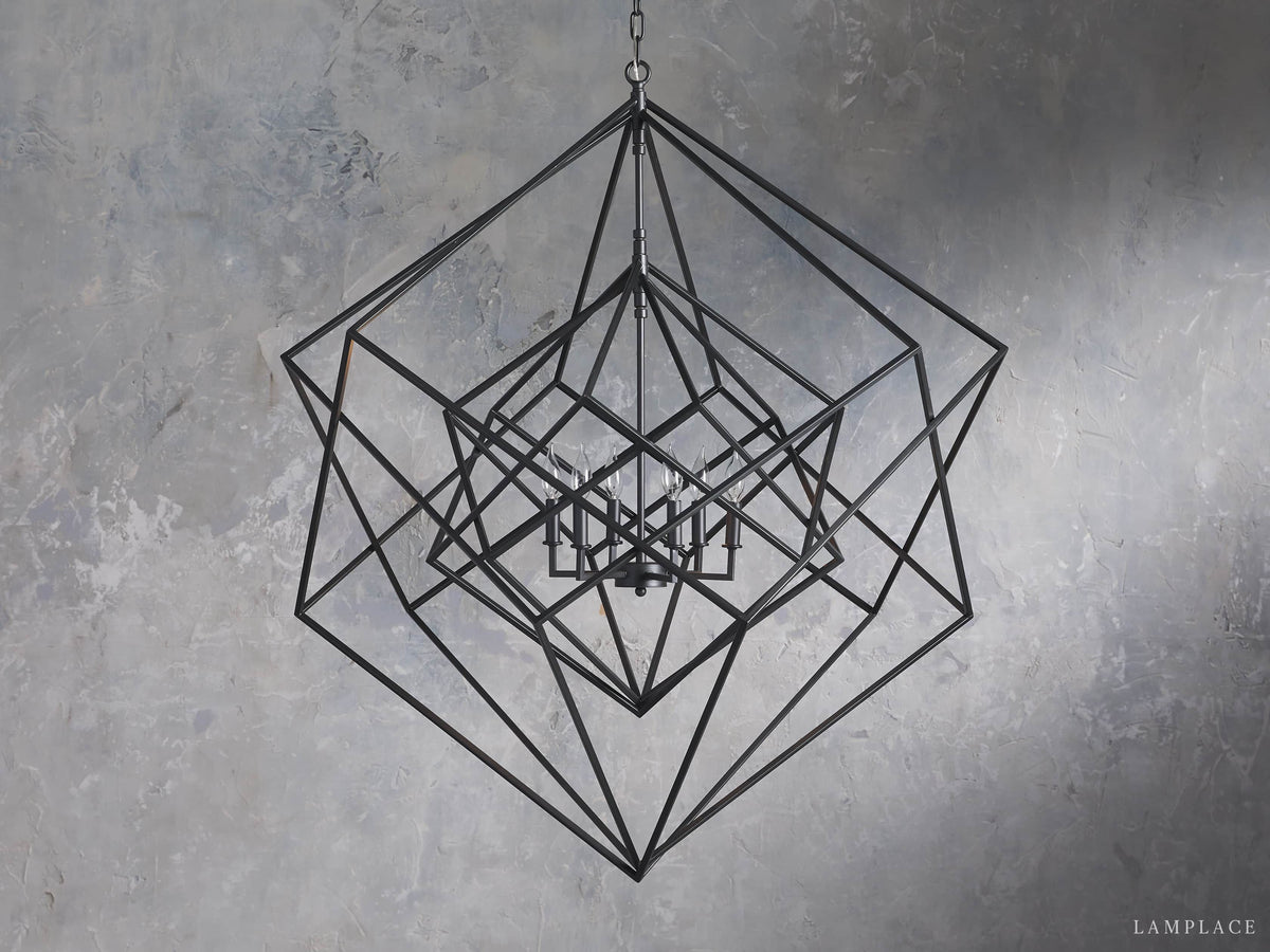 Geode Minimalist Geometric Frame Chandelier