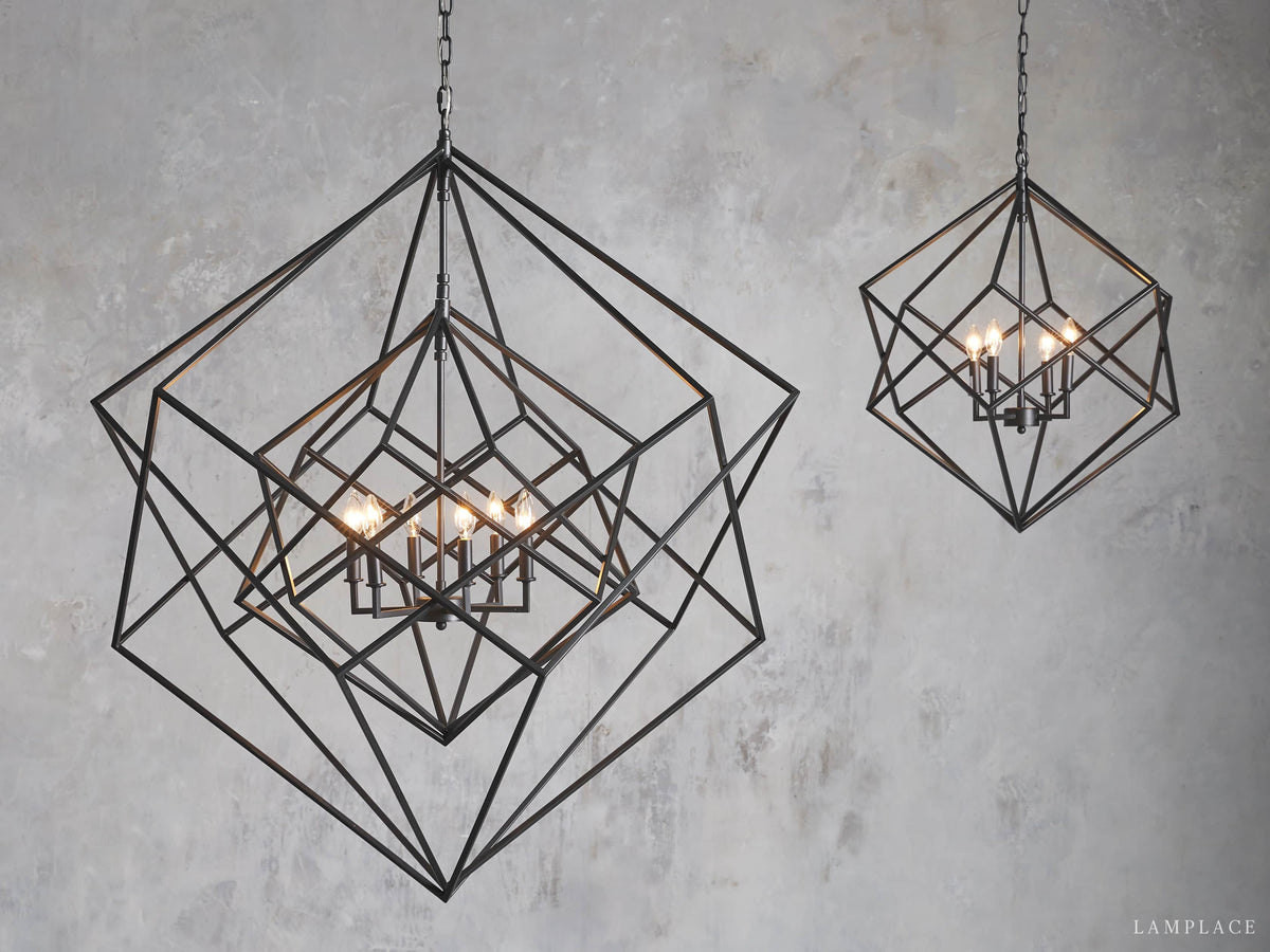 Geode Minimalist Geometric Frame Chandelier