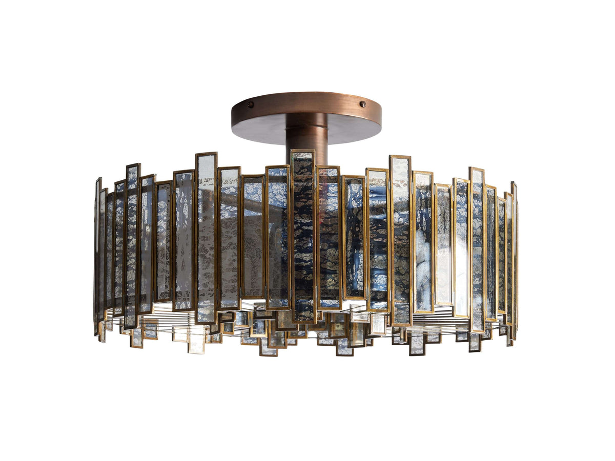 Laila Antiqued Glass Flush Mount