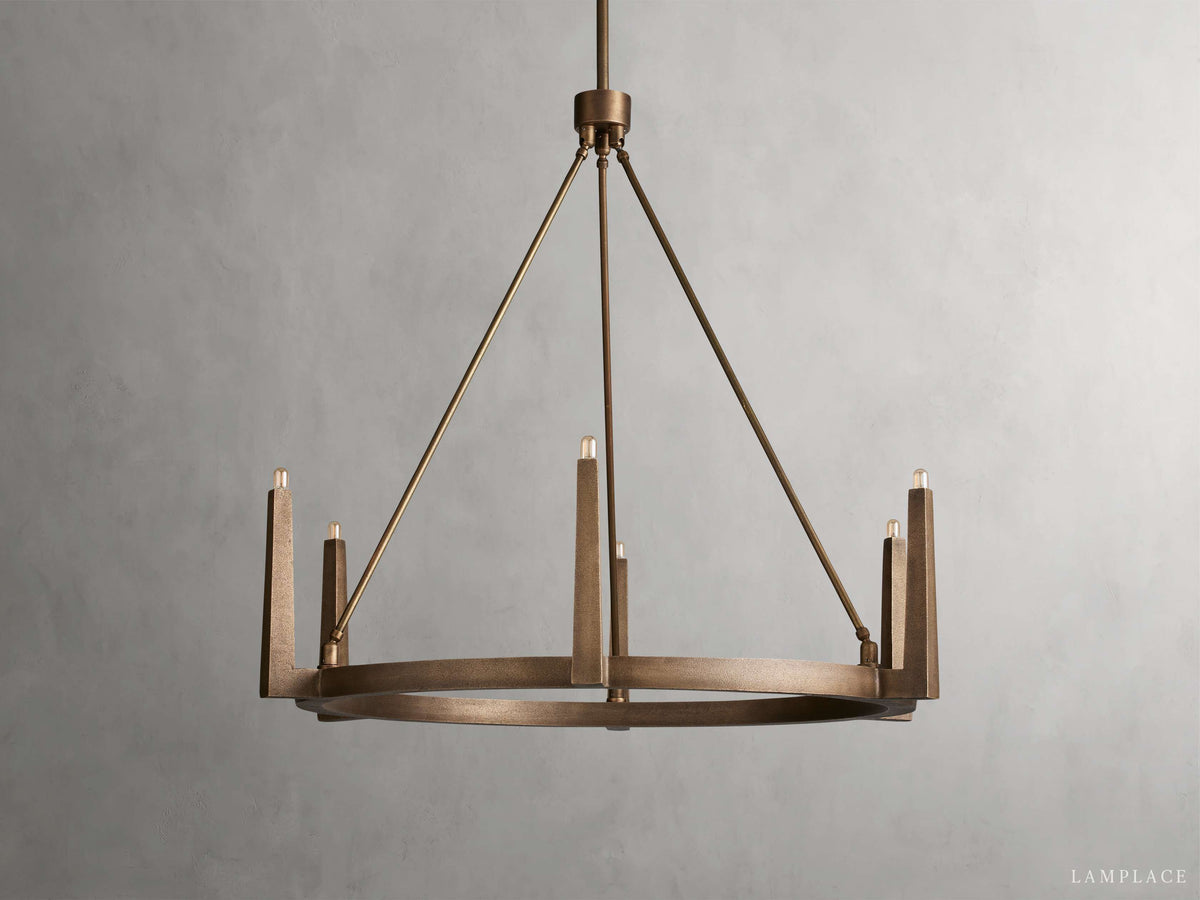 Emmet Antiqued Granular Round Chandelier