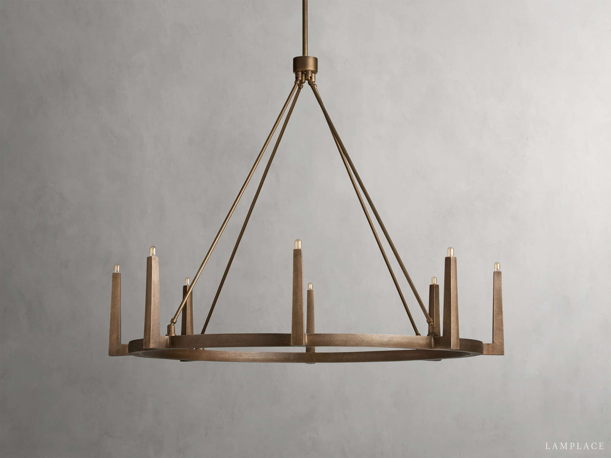 Emmet Antiqued Granular Round Chandelier