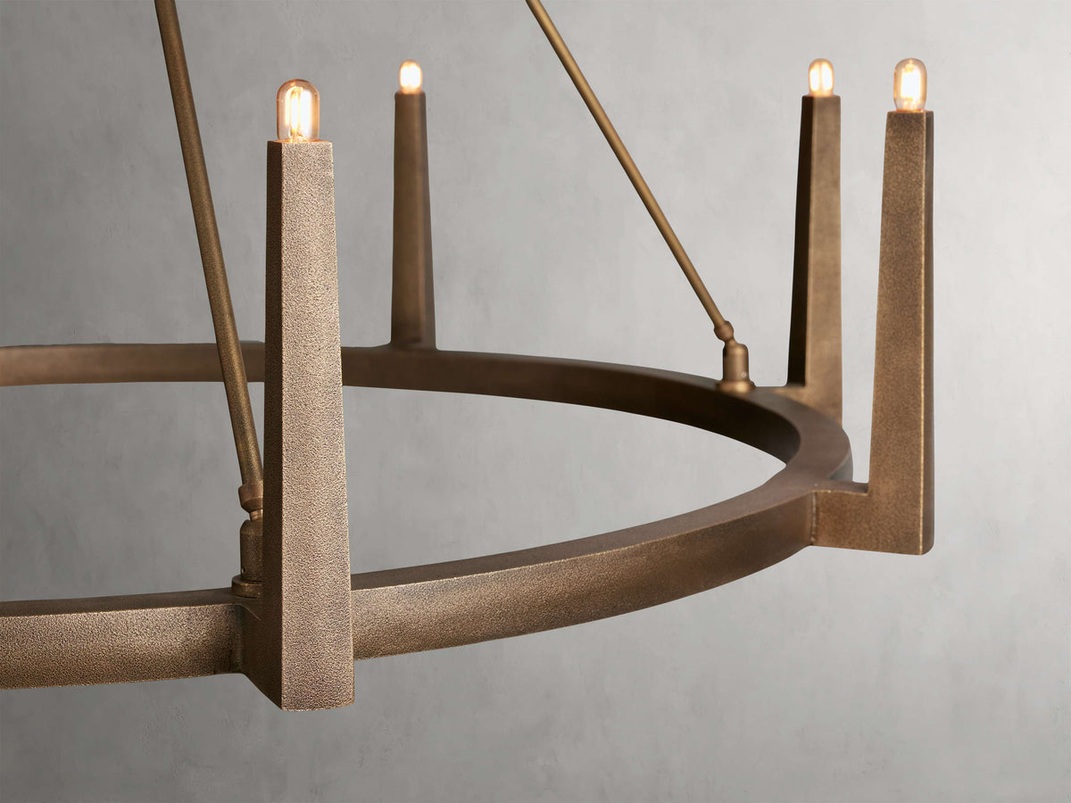 Emmet Antiqued Granular Round Chandelier