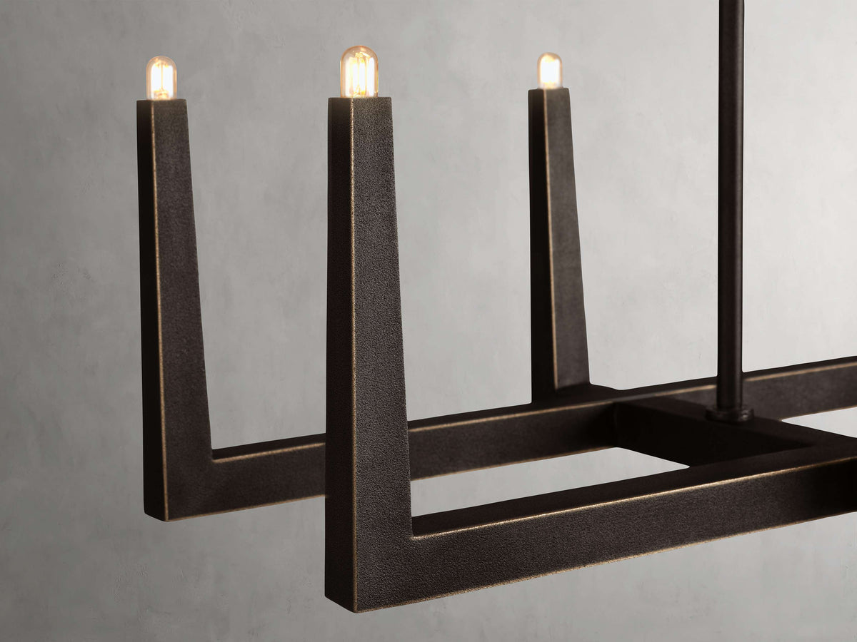 Emmet Antiqued Granular Linear Chandelier