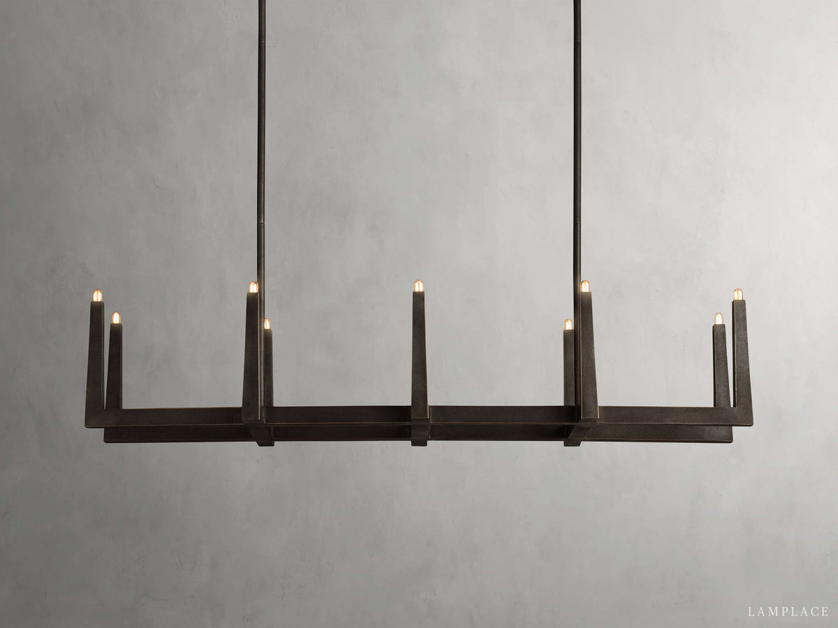 Emmet Antiqued Granular Linear Chandelier