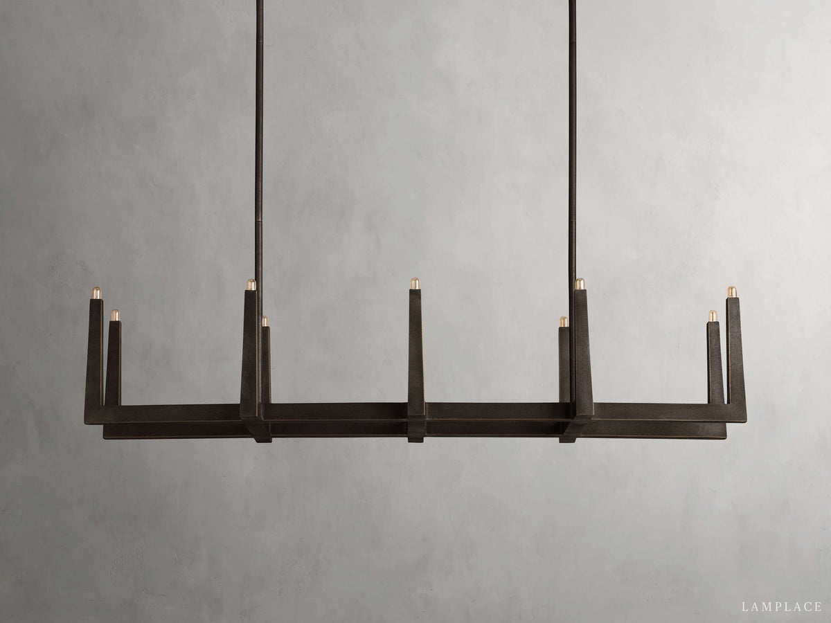 Emmet Antiqued Granular Linear Chandelier