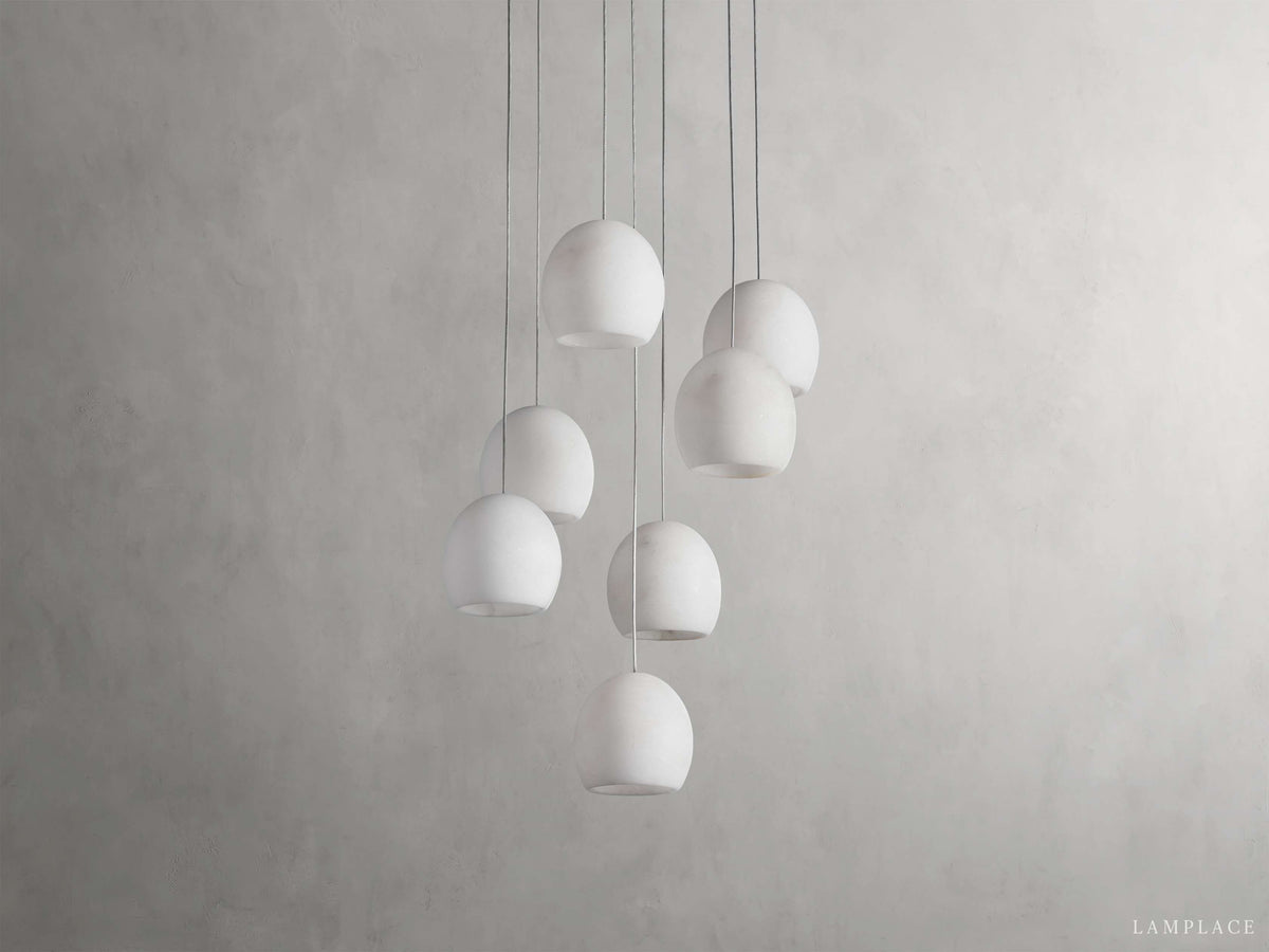 Arica Handcrafted Alabaster Round Chandelier