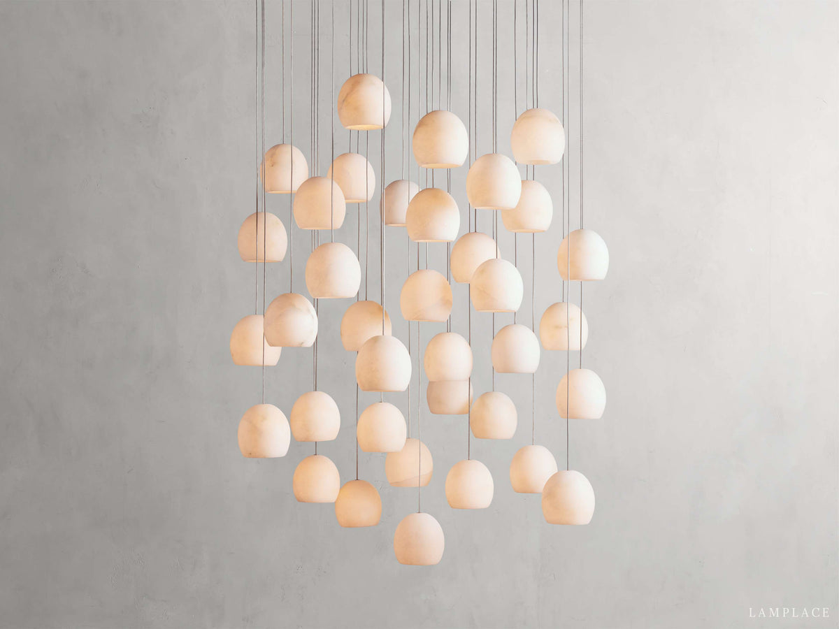 Arica Handcrafted Alabaster Round Chandelier