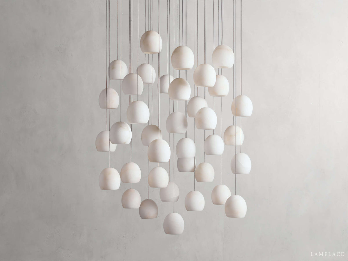 Arica Handcrafted Alabaster Round Chandelier