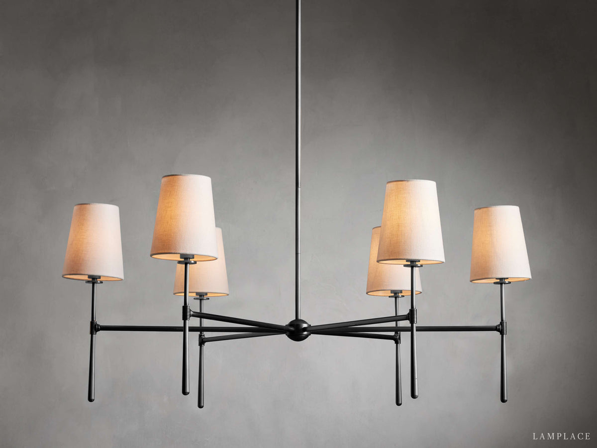 Rhodes Midcentury Torch Round Chandelier