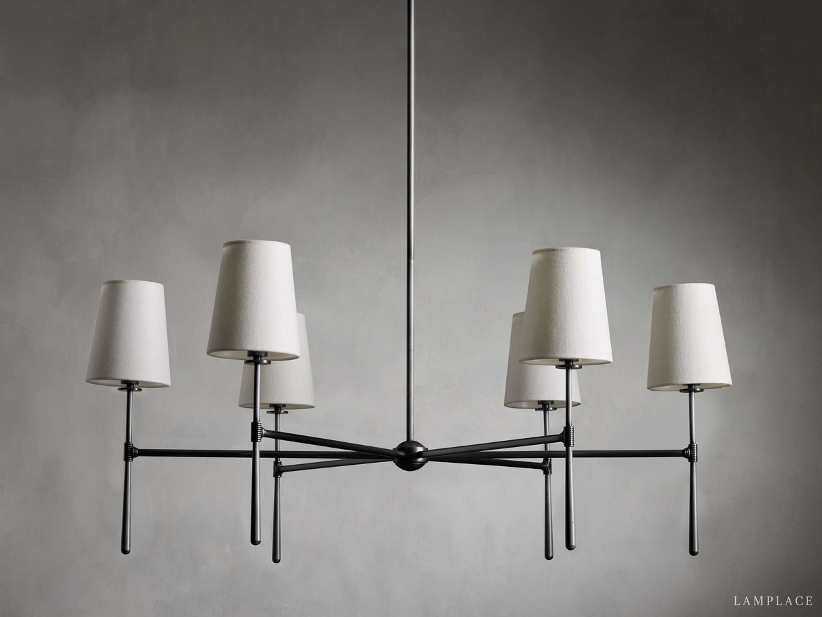 Rhodes Midcentury Torch Round Chandelier