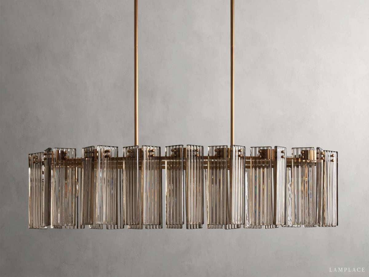 Delsie Reeded Glass Oval Chandelier