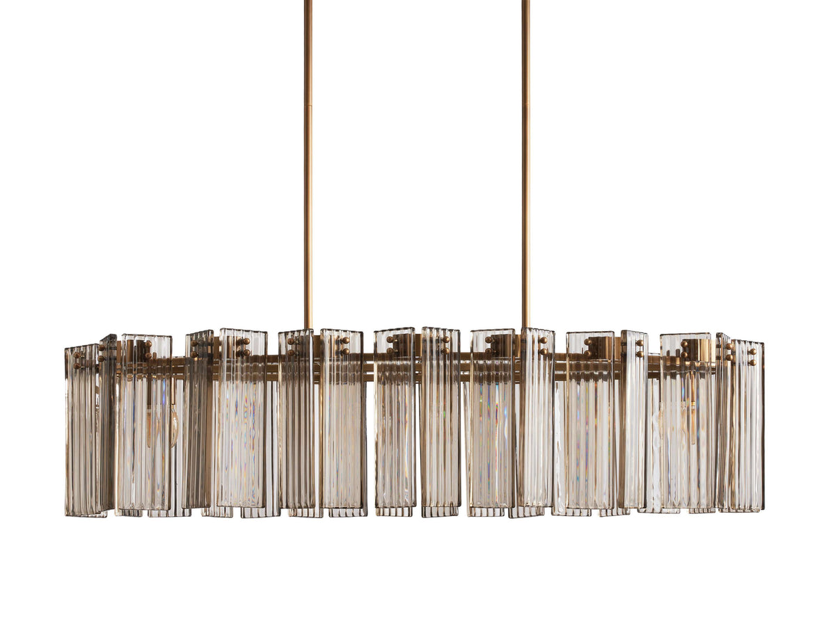 Delsie Reeded Glass Oval Chandelier