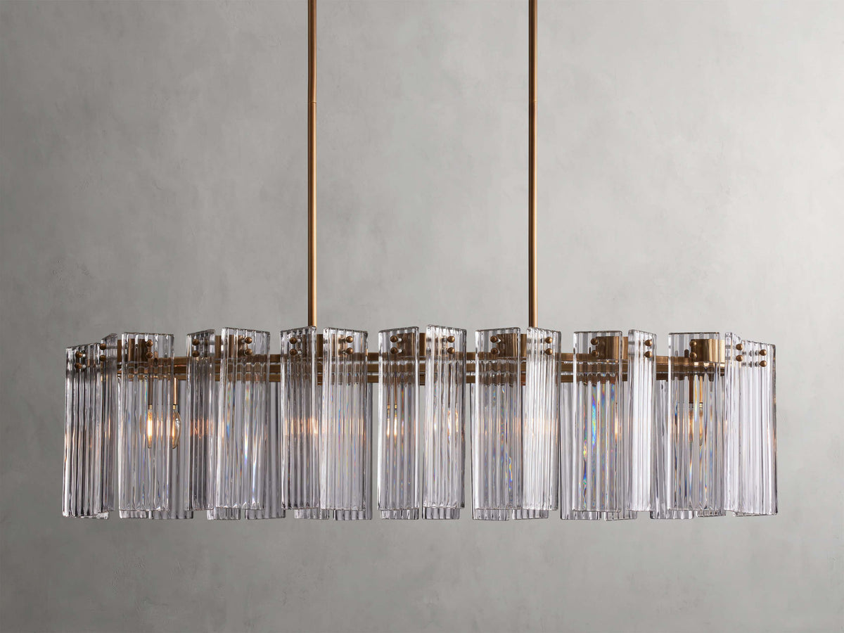 Delsie Reeded Glass Oval Chandelier