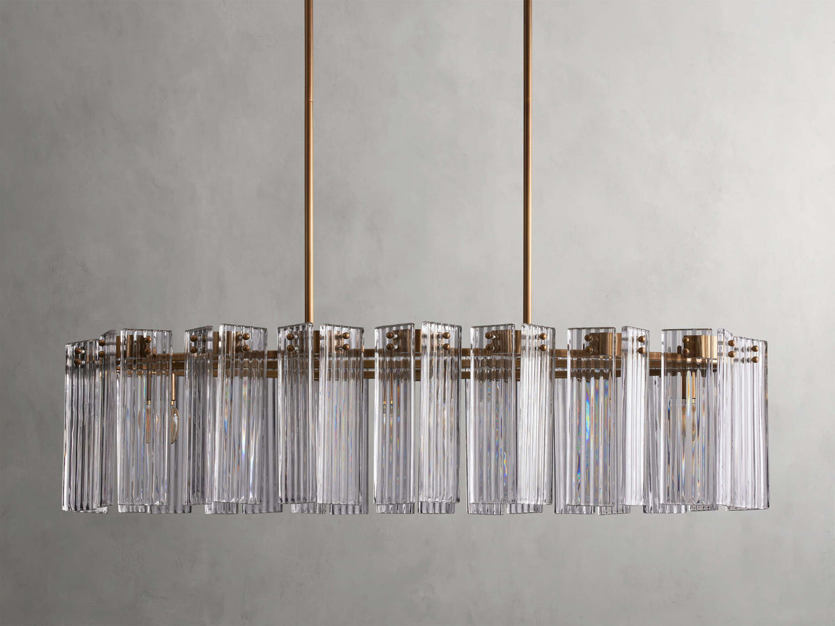 Delsie Vintage Glass Oval Chandelier