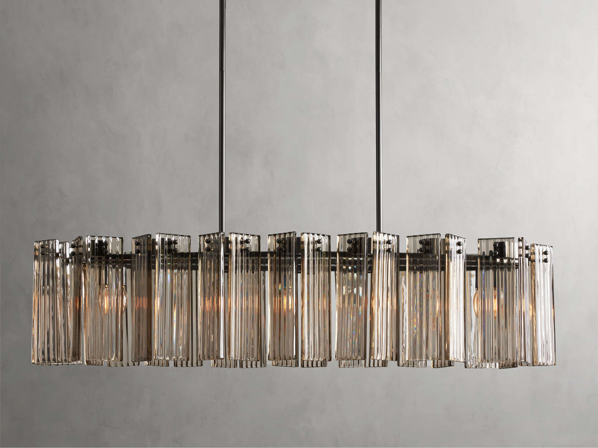Delsie Reeded Glass Oval Chandelier