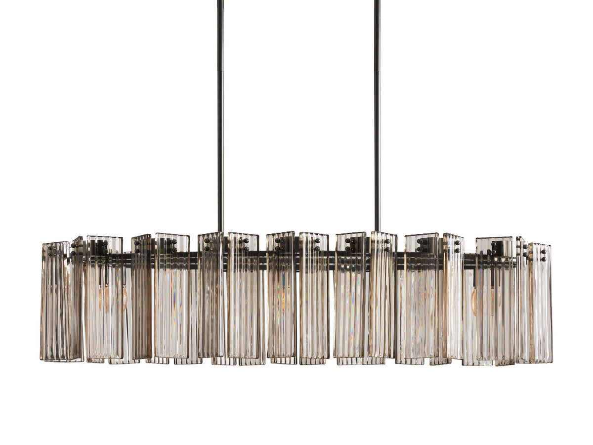 Delsie Reeded Glass Oval Chandelier
