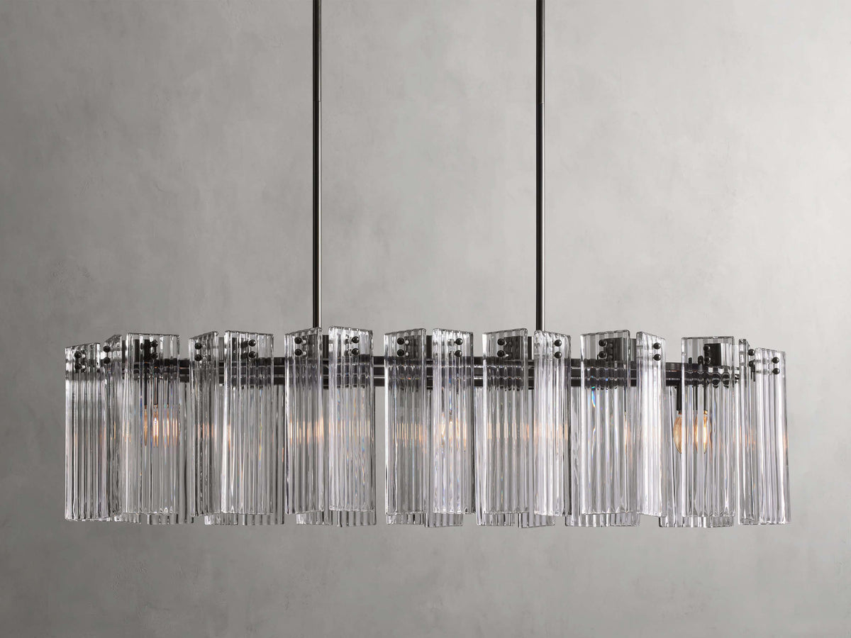 Delsie Reeded Glass Oval Chandelier