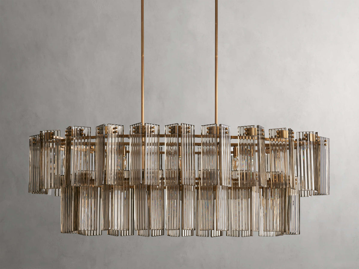 Delsie Vintage Glass Oval Chandelier