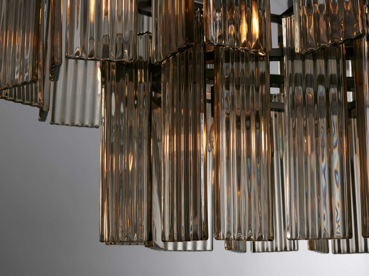 Delsie Vintage Glass Oval Chandelier
