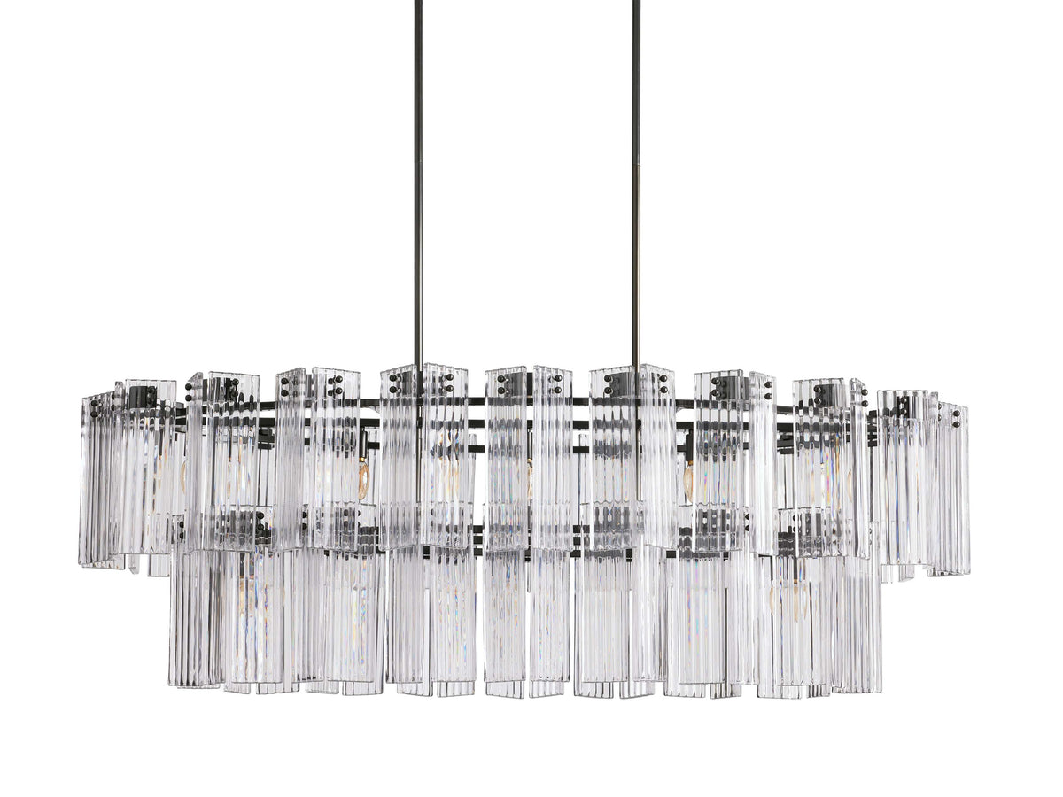 Delsie Reeded Glass Oval Chandelier