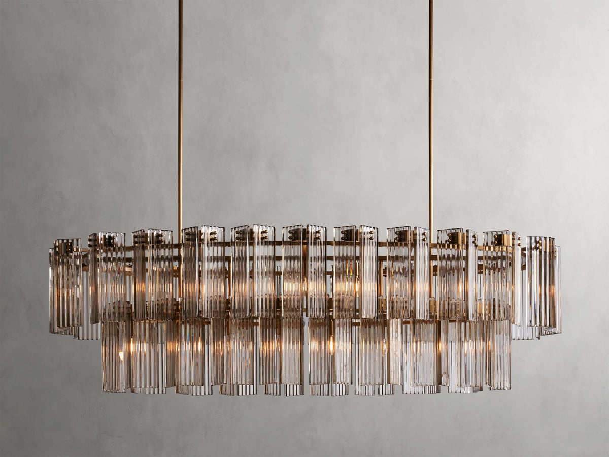 Delsie Vintage Glass Oval Chandelier