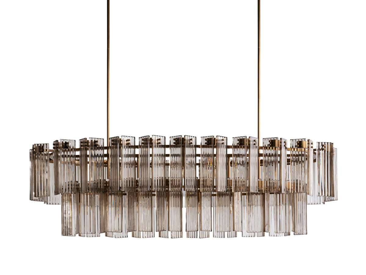 Delsie Reeded Glass Oval Chandelier