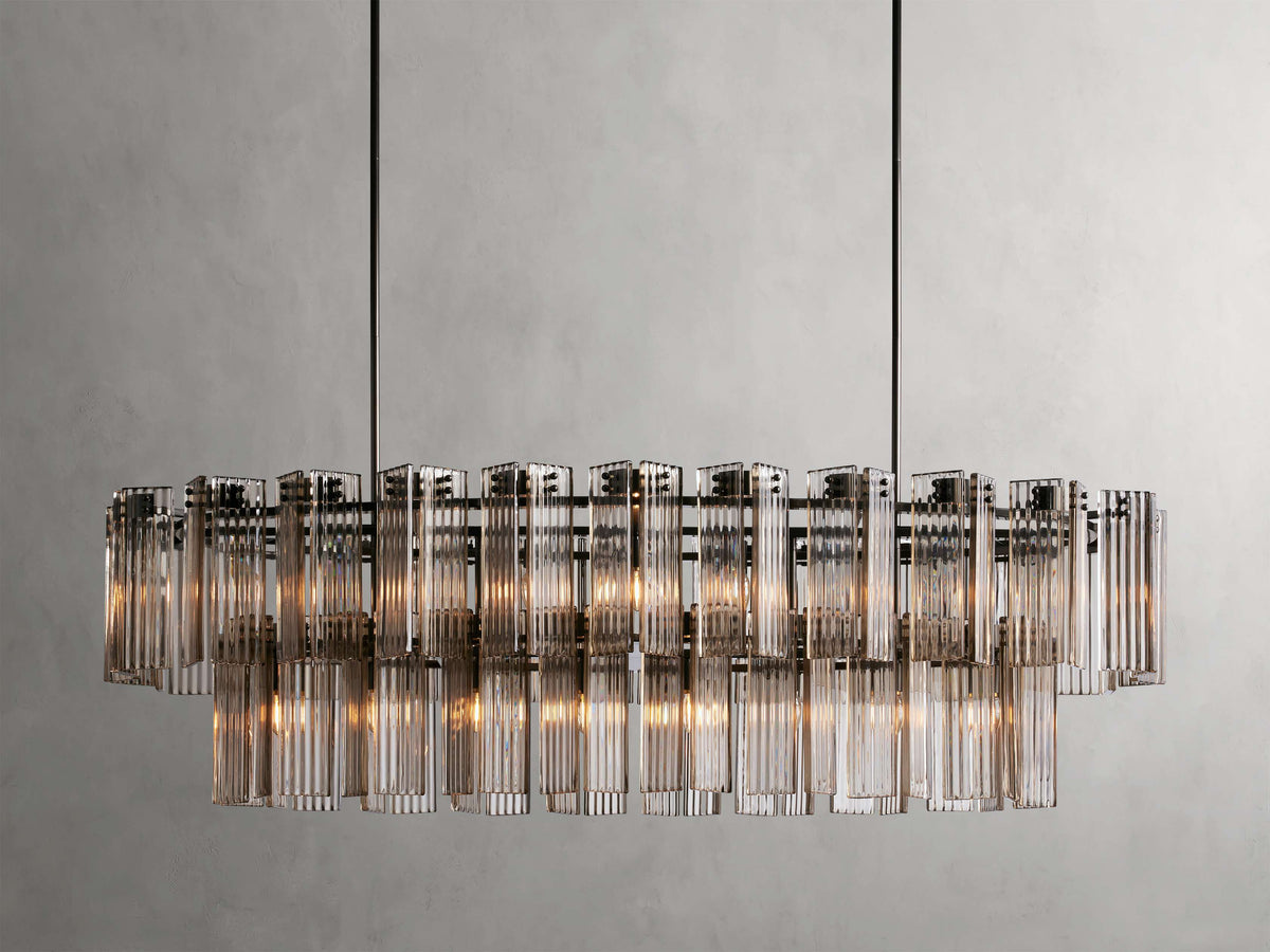 Delsie Vintage Glass Oval Chandelier