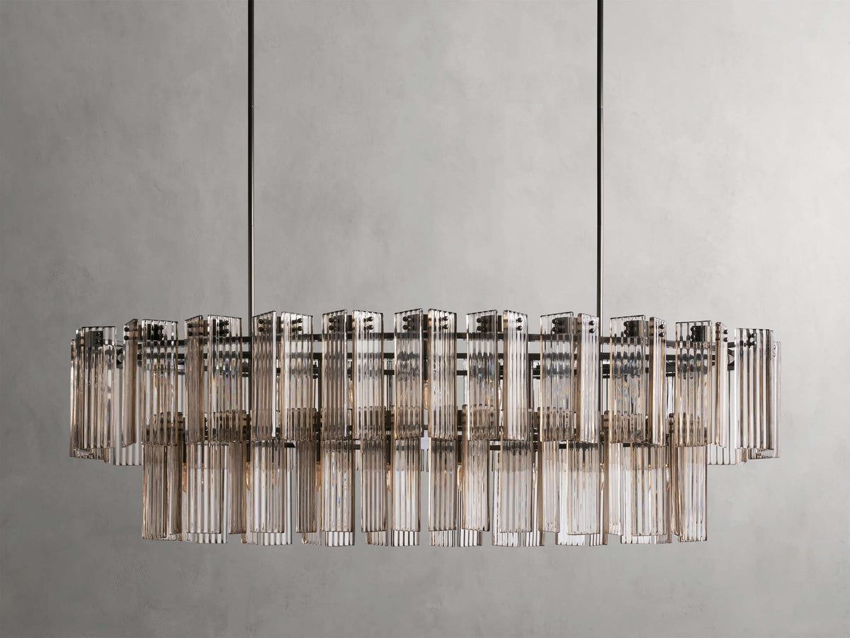Delsie Vintage Glass Oval Chandelier